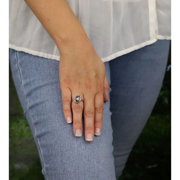 14k White Gold Diamond Ring Antique Art Deco Size 6 - Picture 3 of 8